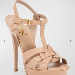 YSL nude high heel leatherup